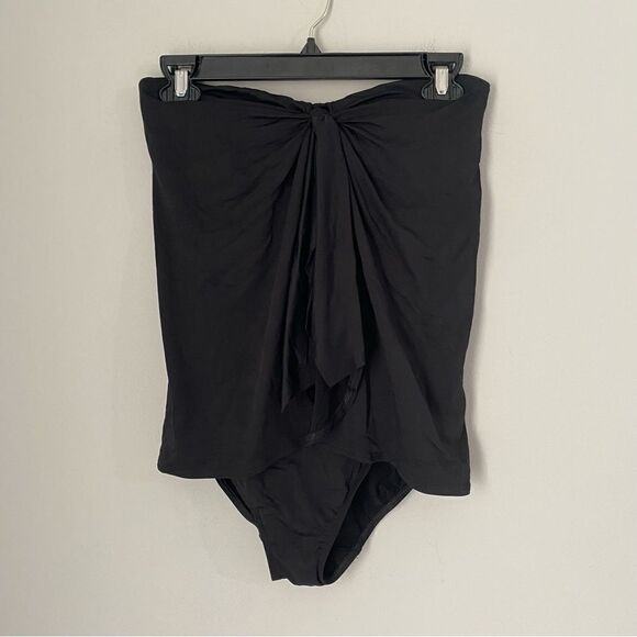 Lauren by Ralph Lauren Womens Strapless Flyaway One-Piece Swimsuit Black 6 - Picture 1 of 3